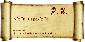 Pék Ulpián névjegykártya